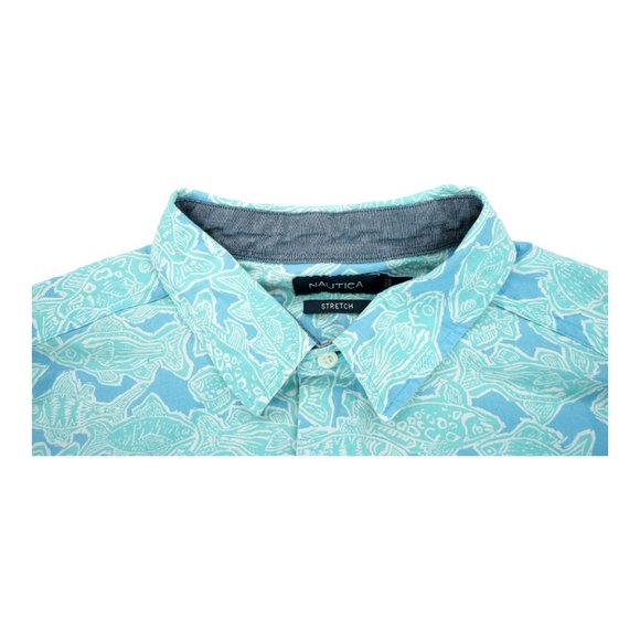 Nautica Shirt Adult Extra Large‎ Blue Outdoors Button Up Casual Camp Mens - Picture 4 of 4